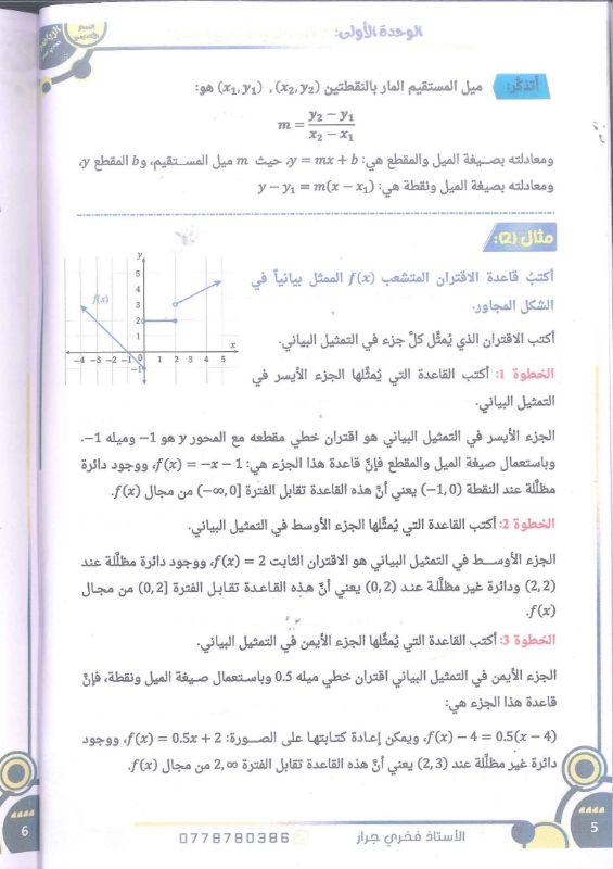 دوسية الرياضيات الوحدة الاولى توجيهي 2010 أ.فخري جرار