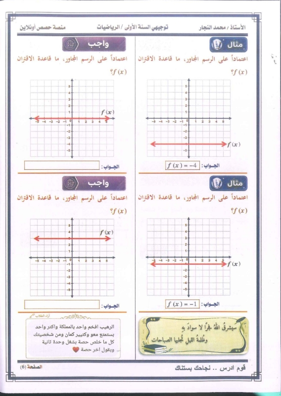 دوسيية الرياضيات 2010 الفصل الاول أ.محمد النجار