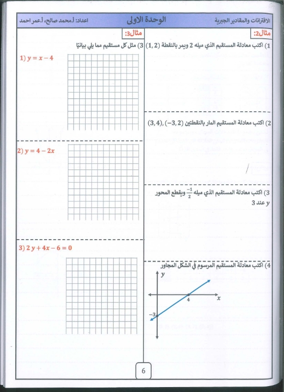 دوسية الرياضيات الوحدة الاولى 2010 الفصل الاول أ.محمد صالح