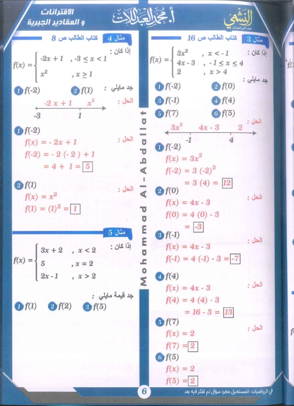 دوسية الرياضيات الوحدة الاولى 2010 أ.محمد العبداللات