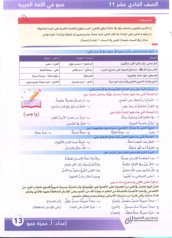 دوسية حمو اللغة العربية الفصل الاول 2010 أ.حمزة حمو