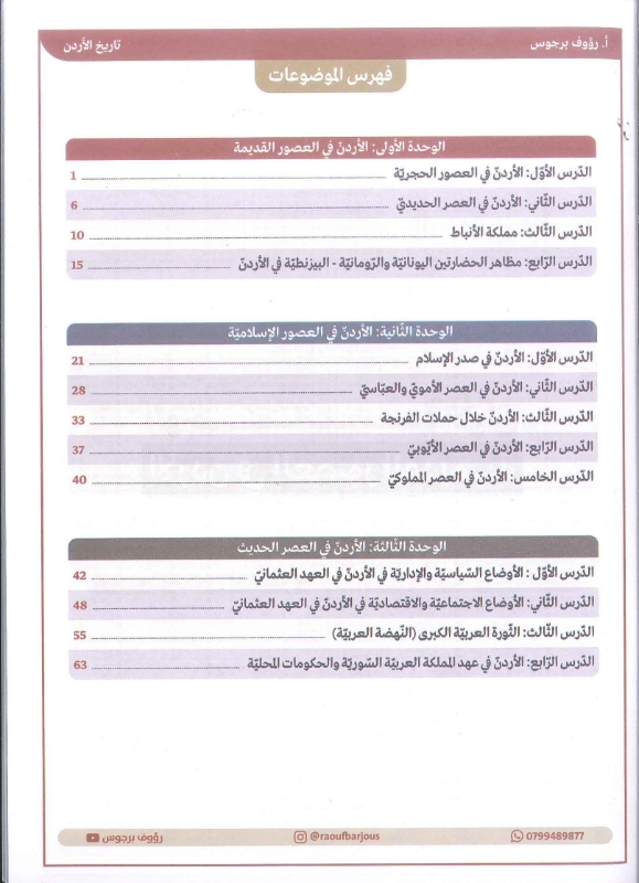 دوسية تاريخ الاردن الفصل الاول 2010 أ.رؤوف برجوس