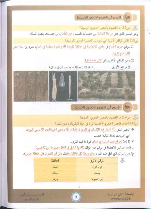 دوسية تاريخ الاردن الفصل الاول 2010 أ.علي الربابعة