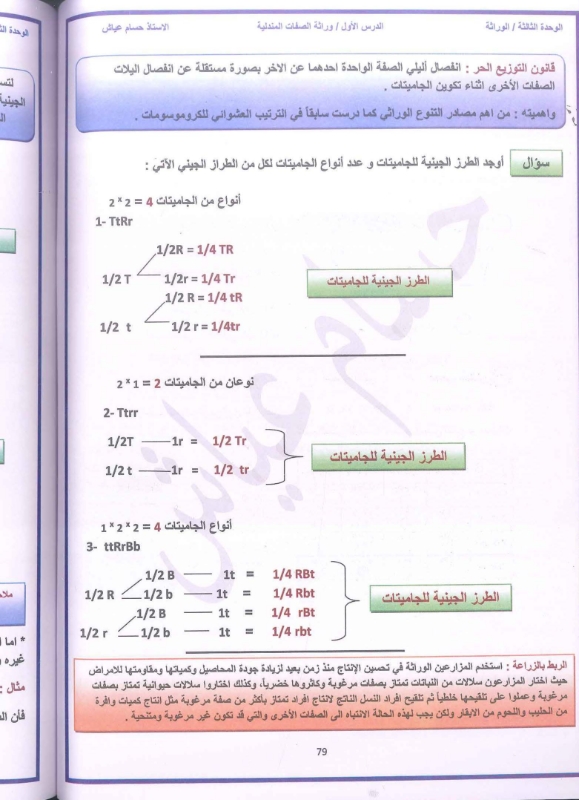 دوسية الاحياء 2009 الفصل الاول أ.حسام عياش